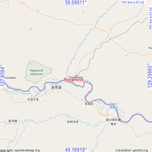Poyarkovo on map