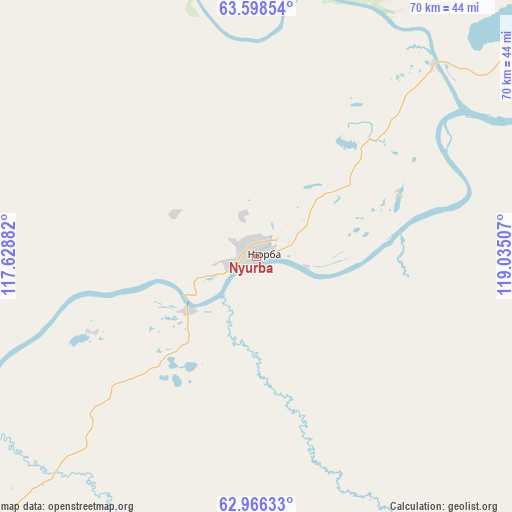 Nyurba on map