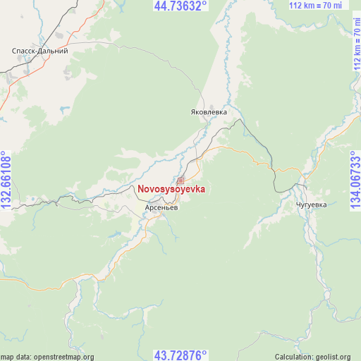 Novosysoyevka on map