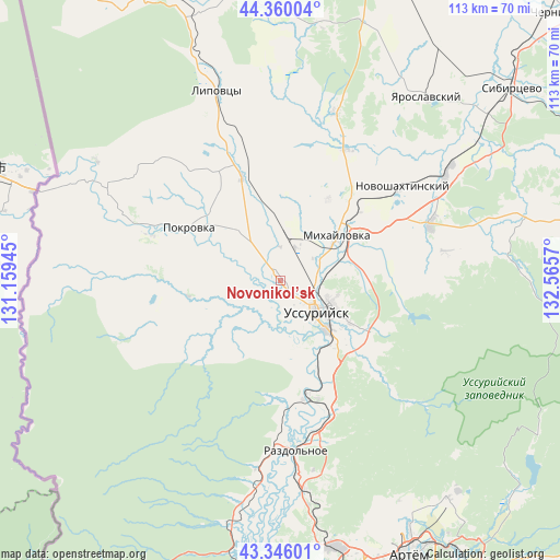Novonikol’sk on map