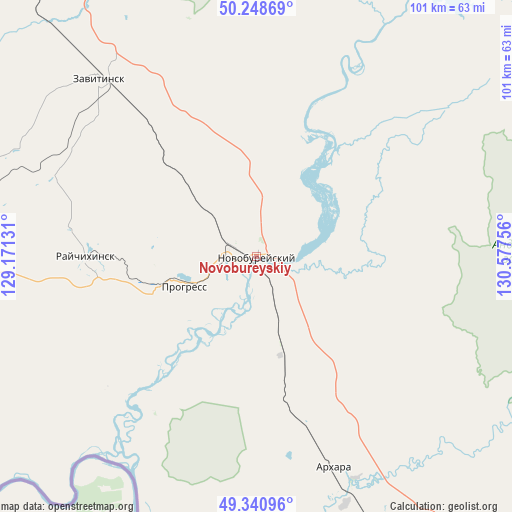 Novobureyskiy on map