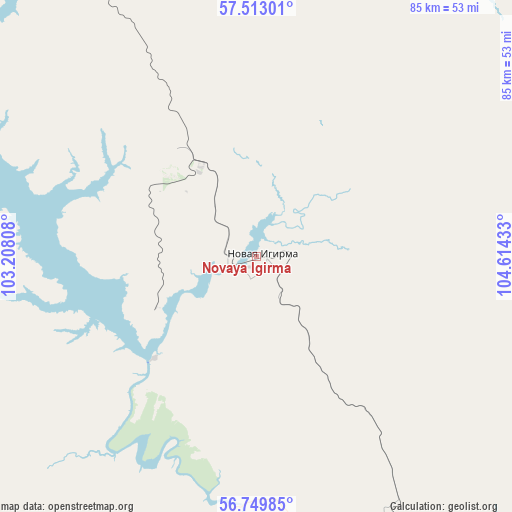 Novaya Igirma on map