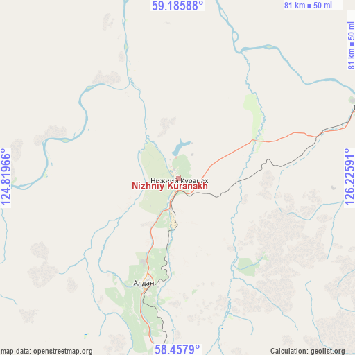 Nizhniy Kuranakh on map