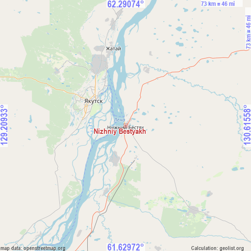 Nizhniy Bestyakh on map