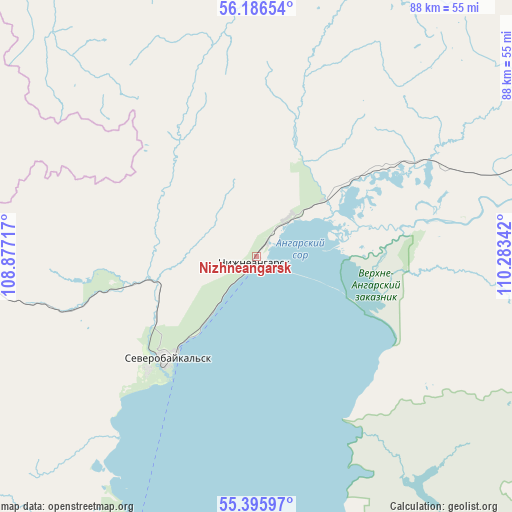 Nizhneangarsk on map