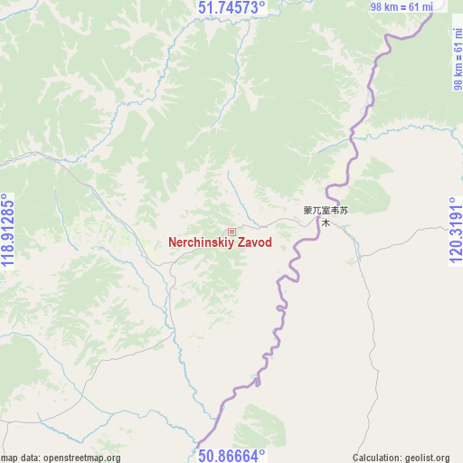 Nerchinskiy Zavod on map
