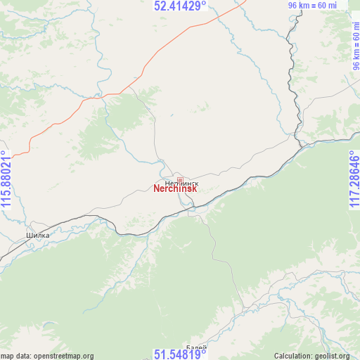 Nerchinsk on map