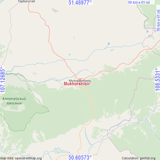 Mukhorshibir’ on map