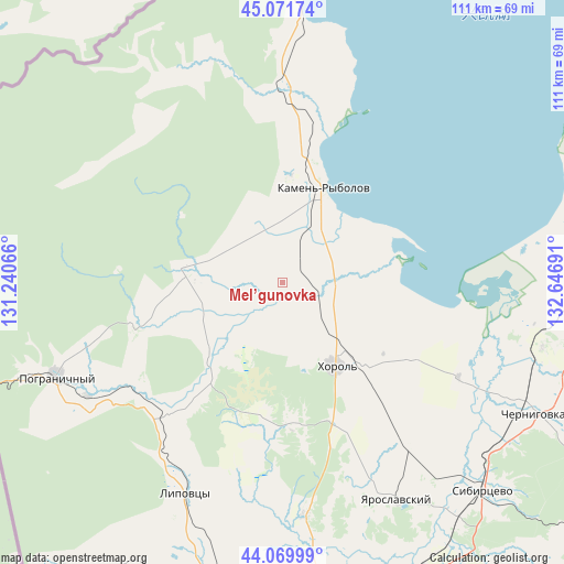 Mel’gunovka on map