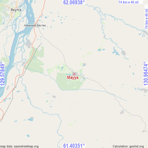 Mayya on map