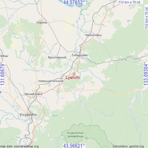 Lyalichi on map