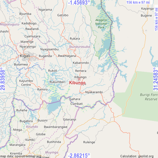 Kibungo on map