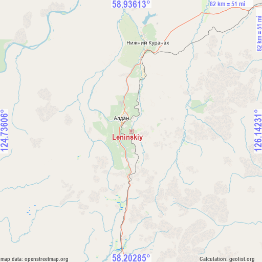 Leninskiy on map