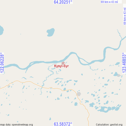 Kysyl-Syr on map