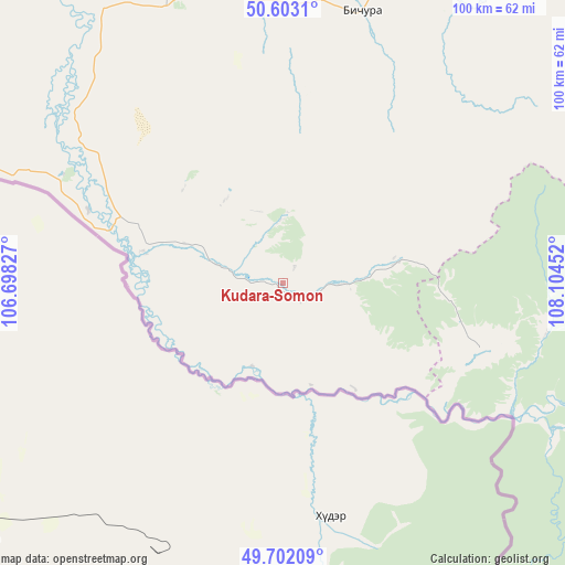Kudara-Somon on map