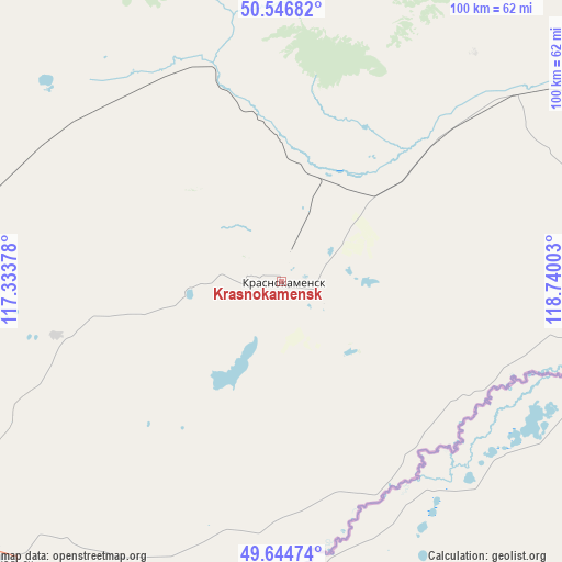 Krasnokamensk on map