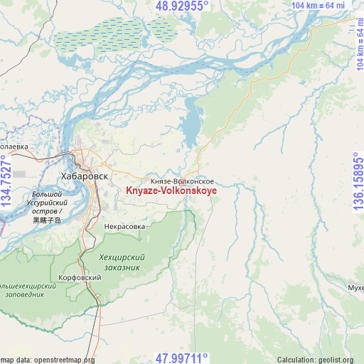 Knyaze-Volkonskoye on map
