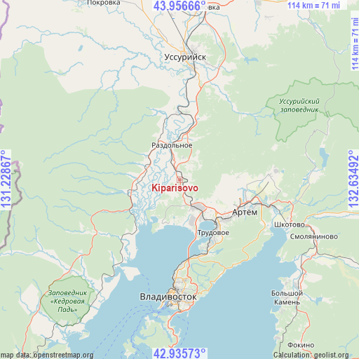 Kiparisovo on map