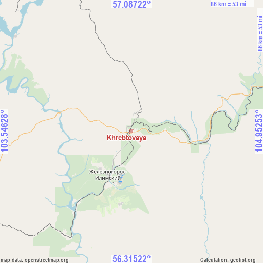 Khrebtovaya on map
