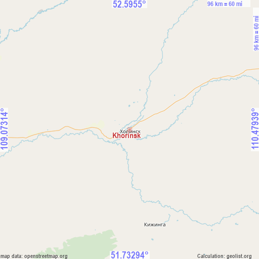 Khorinsk on map