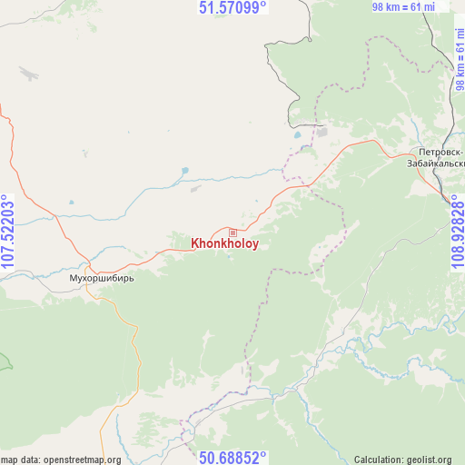 Khonkholoy on map