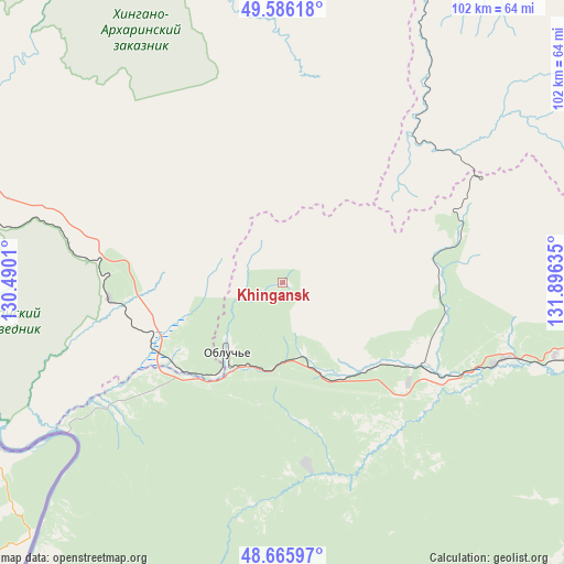 Khingansk on map