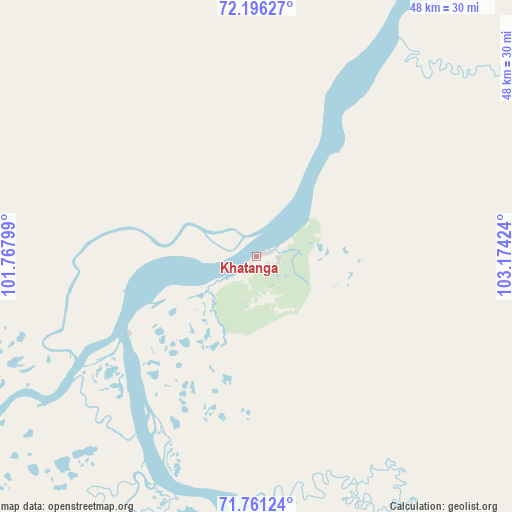 Khatanga on map