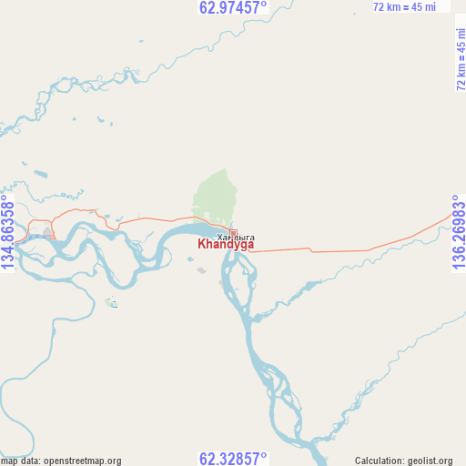 Khandyga on map