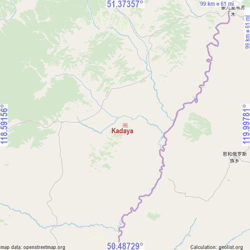 Kadaya on map