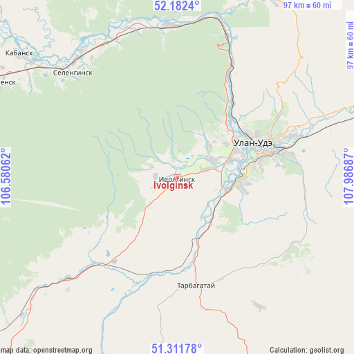Ivolginsk on map