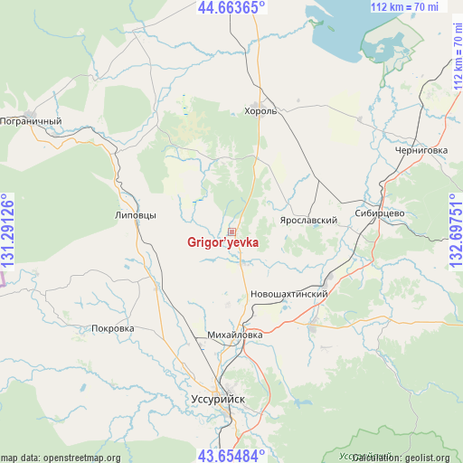 Grigor’yevka on map
