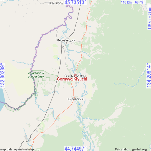 Gornyye Klyuchi on map
