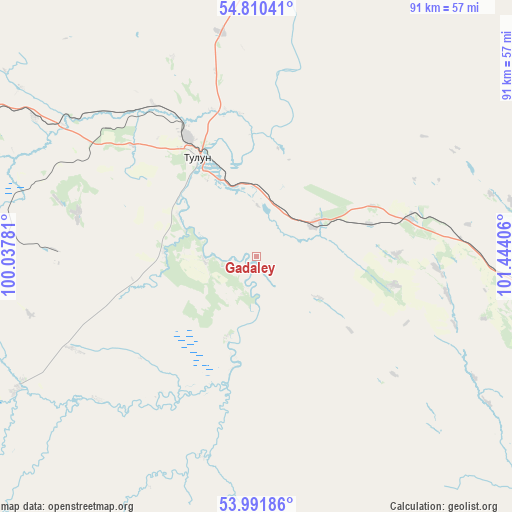 Gadaley on map