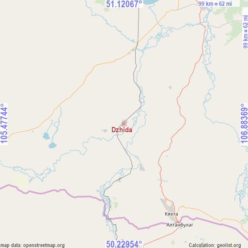 Dzhida on map