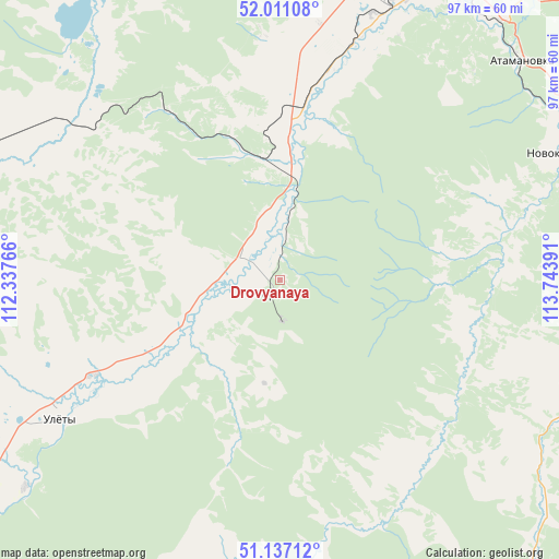 Drovyanaya on map