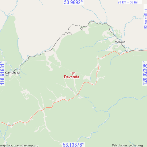 Davenda on map