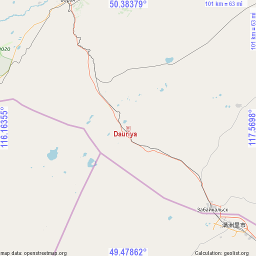 Dauriya on map