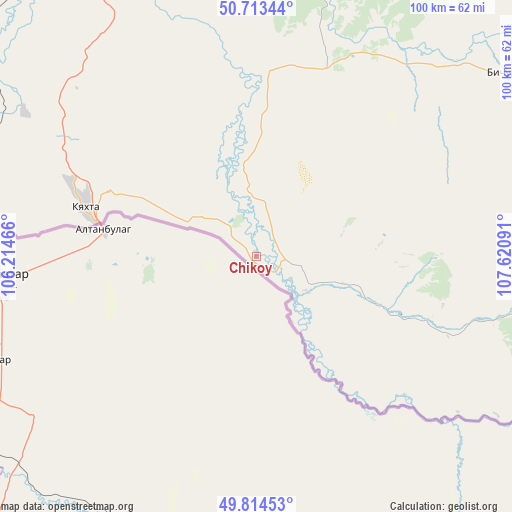 Chikoy on map