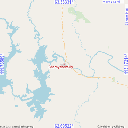 Chernyshevskiy on map
