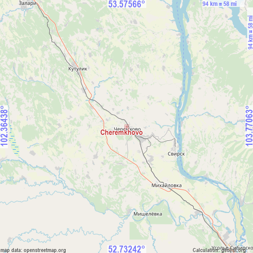 Cheremkhovo on map
