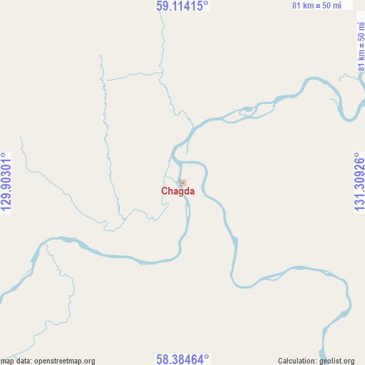 Chagda on map