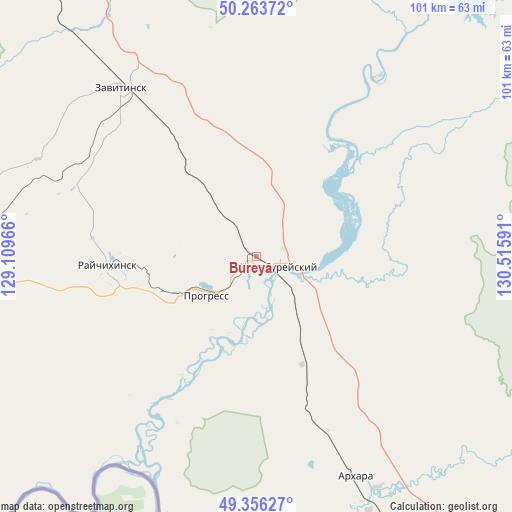 Bureya on map