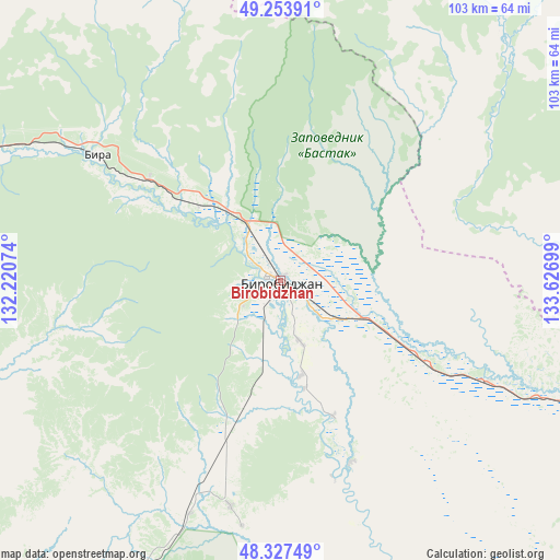 Birobidzhan on map