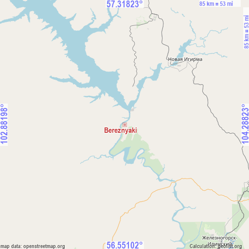 Bereznyaki on map