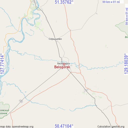 Belogorsk on map