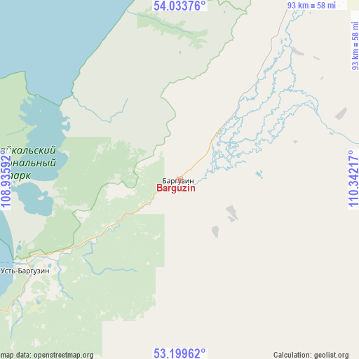 Barguzin on map