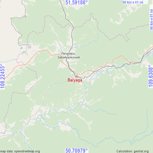 Balyaga on map