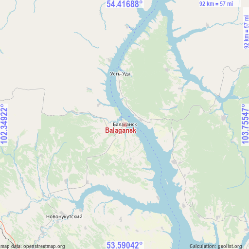 Balagansk on map