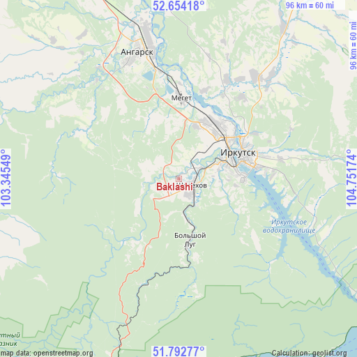 Baklashi on map