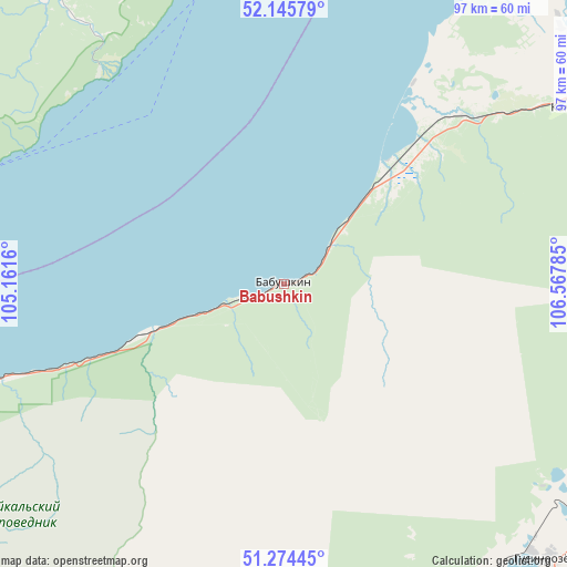Babushkin on map